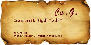 Csesznik Győző névjegykártya